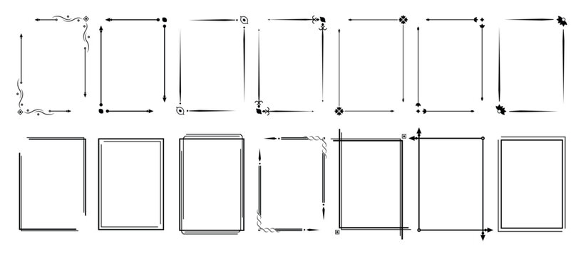 Vintage decorative lines. Frame border ornament text dividers. Line border separators Vintage dividers Elegant baroque label. Vector