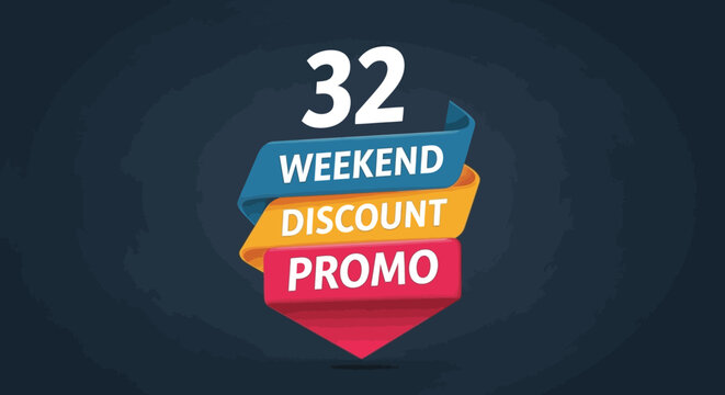 Weekend Discount Promo 32% Off Sale Banner