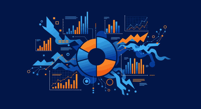 Business data visualization chart graph.
