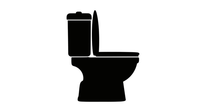 Toilet Silhouette Bathroom Fixture.
