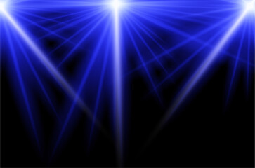 Obraz premium Dramatic blue stage lighting with spotlight effect for concerts and events