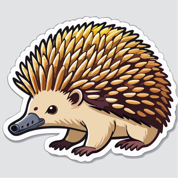 Cute Echidna Sticker Illustration