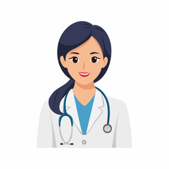 Fototapeta premium Cartoon Female Doctor with Stethoscope