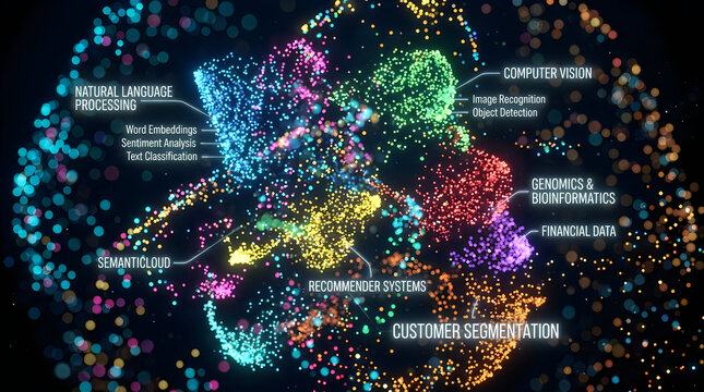 Complex data clustering and machine learning classification semantic cloud