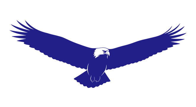 Dark Blue Eagle in Flight.