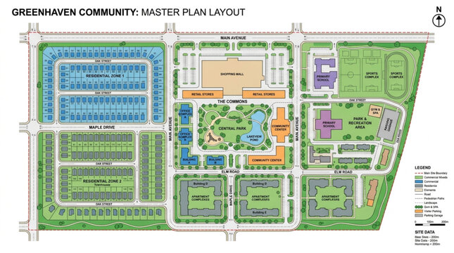 Greenhaven Community Master Plan Layout Aerial View.