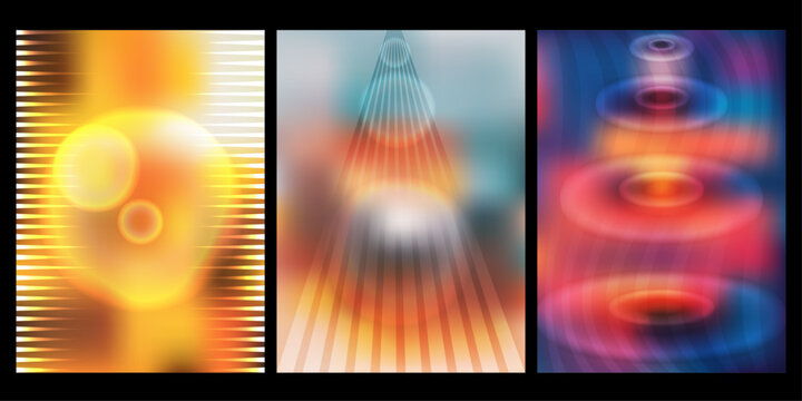 Three colorful pixel art designs on black background