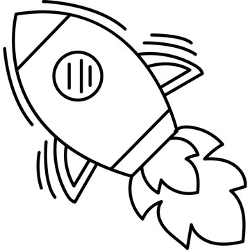 Hand Drawn Rocket Doodle