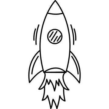 Hand Drawn Rocket Doodle