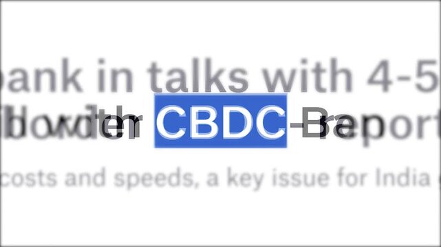 Close up of various online financial news articles and website headlines discussing CBDC implementation, cross-border payments, and global banking regulations