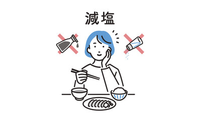 Naklejka premium 減塩を心がける女性