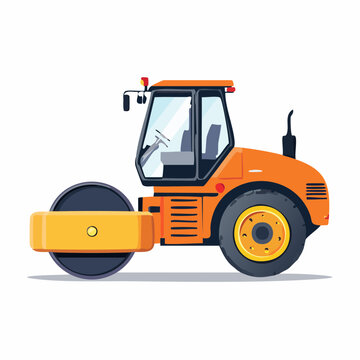 ロードローラーの建設機械イラスト