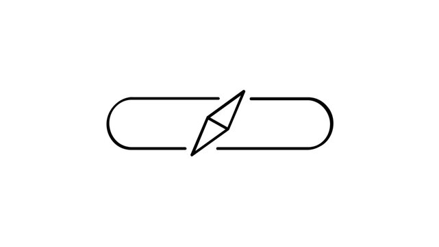 Minimalist vector illustration of a search bar icon featuring a compass needle inside, symbolizing navigation, discovery, and digital exploration for modern business, technology, and web design.
