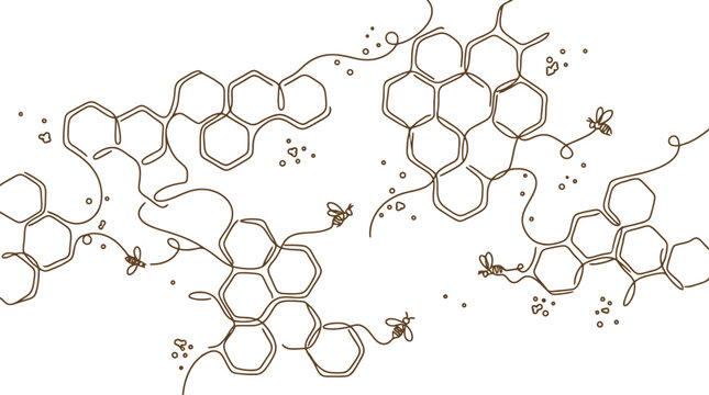 Molecular hexagon lattice structure resembling graphene network.