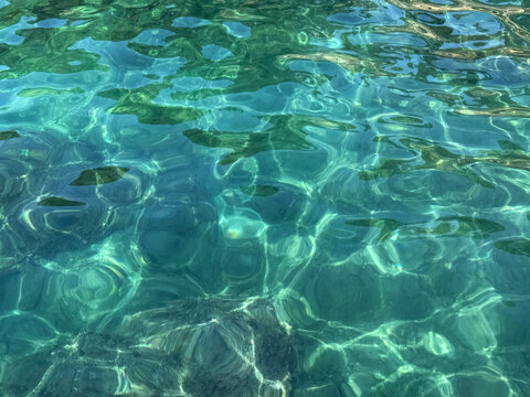 Transparent emerald sea ocean water.