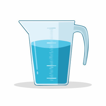 Illustration of a Measuring Cup with Blue Liquid