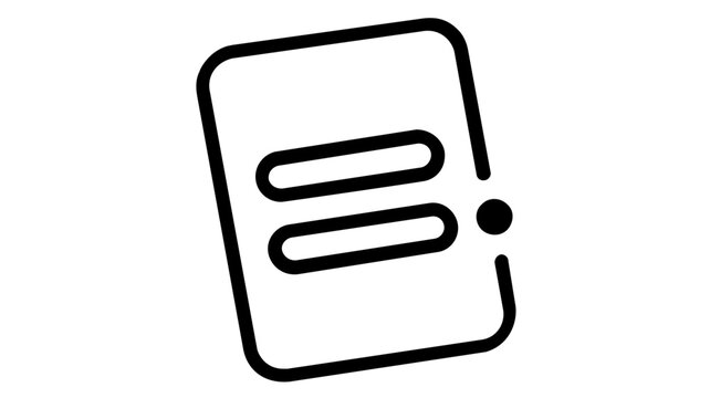 Document form vector icon illustration with two horizontal input fields and a cursor dot, featuring a clean minimalist line art style for business, technology, and web interface design.