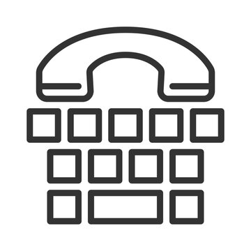 Communication device for the deaf linear icon. Lifestyle hearing problem medicine. Modern technology deaf device. Thin line illustration. Contour symbol. Vector outline drawing. Editable stroke