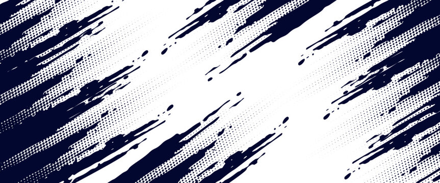Dots halftone white \u0026 blue color pattern gradient grunge texture background. Dots pop art comics sport style vector illustration