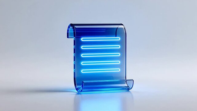 Blue glowing document icon