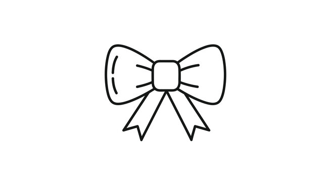 Bow line drawing simple black and white illustration