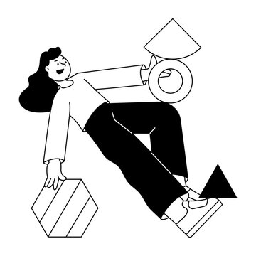 Glyph style illustration depicting smooth motion