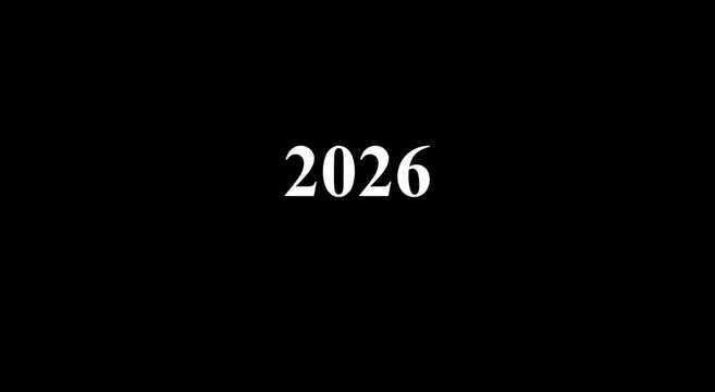 2026 animation white serif typography animation on black background