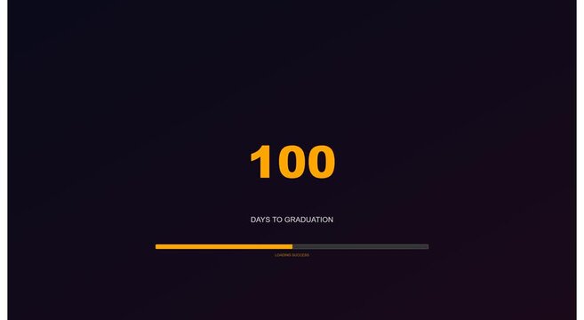 100 days to graduation countdown progress bar motion animation
