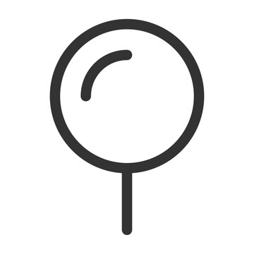 Rounded push pin pixel perfect linear ui icon. Highlight location. GPS navigation. GUI, UX design. Outline isolated user interface element for app and web. Editable stroke. Arial font used