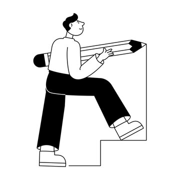 Glyph style illustration depicting of personal development