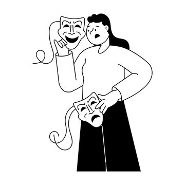 Glyph style illustration depicting of hidden emotions