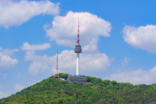 N Seoul Tower and the Haebangchon Hillside