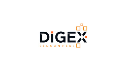 Naklejka premium Digex Minimalist Modern Lettermark Logo Design