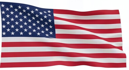 Obraz premium USA Flag 3D Illustration Isolated on Transparent Background