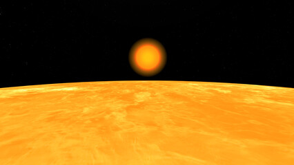 Venus planet and space. 3d illustration © Wublie