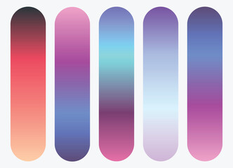 Fototapeta premium Vector colorful gradient collection. Colorful Gradient Rounded Bars Set – Modern Abstract UI Elements Collection
