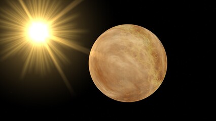 Venus planet and space. 3d illustration © Wublie
