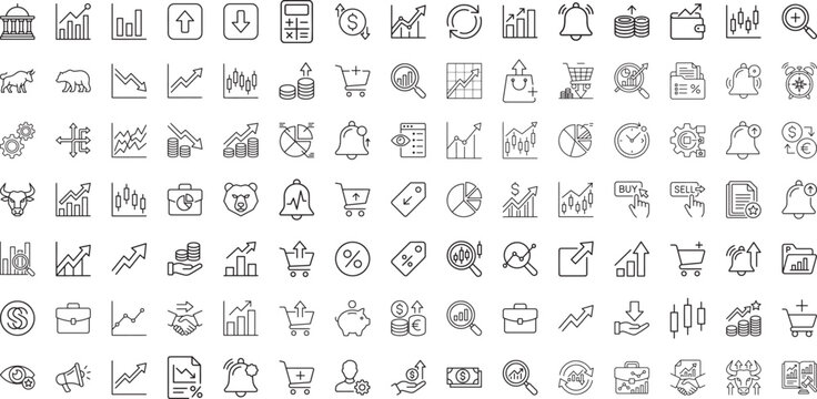 Quantitative business analysis icons for financial planning and legal accounting
