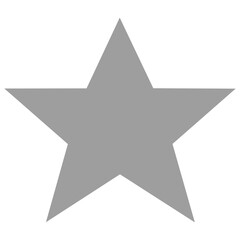Fototapeta premium Gray Star Icon PNG – Simple Bold Symbol for Rating, Achievement and Success Design
