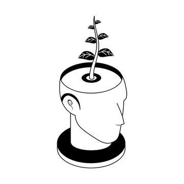 Isometric style illustration showing a growth mindset