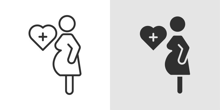 Pregnancy Care Icon representing maternal health support, prenatal care, monitoring, and wellness practices to ensure the safety of both mother and baby.