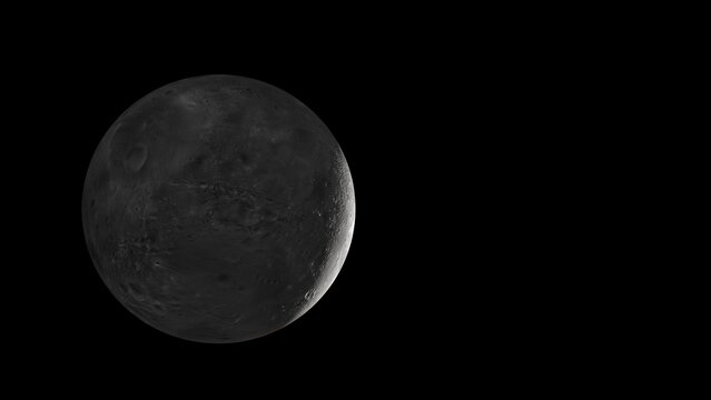  Planet mars with it moons Phobos. 3d illustration