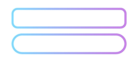 Square & rounded rectangular frame with two color neon motion graphics on isolated transparent background in PNG format. Gradient aura, grain neon blob with noise effect PNG illustration. © sotejarts