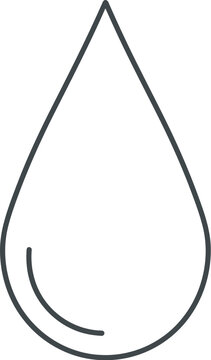 Simple black line drawing of a single teardrop shape on a plain background
