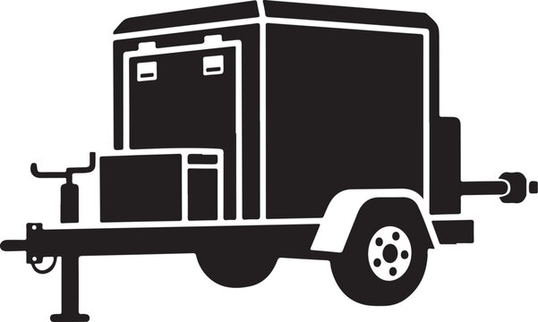 Trailer, cargo trailer, utility trailer, black trailer, vector trailer