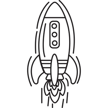 Hand Drawn Rocket Doodle