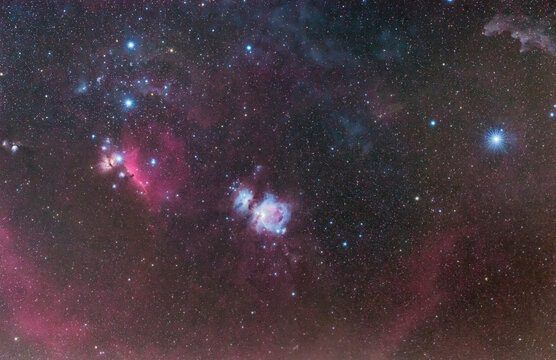 Stunning Orion Constellation with Nebulae in Detailed Night Sky