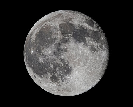 Astronomy Photography of Full Moon with High Detail Craters