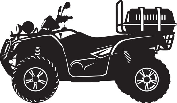 Black ATV, four-wheeler, off-road vehicle, silhouette, icon