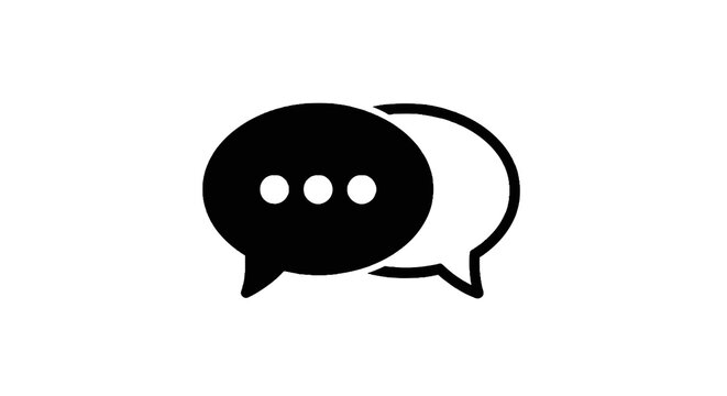 Black and white chat speech bubbles.